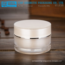 YJ-A30 30g nice pearl white good quality high clear cylinder 30ml acrylic cream jar